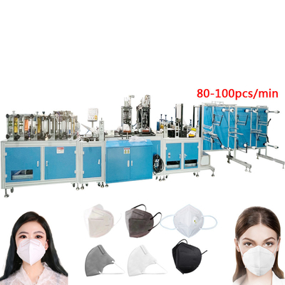 Global Warranty 100-120pcs/min semi automatic n95 mask making machine N95 face mask machine