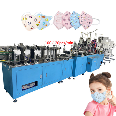 Full Automatic Kn95 Baby Mask Machine 100-120 Pcs/Min Children Mask Machine